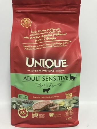 Unique Adult Sensitive Yetişkin Kedi Maması Kuzu Etli