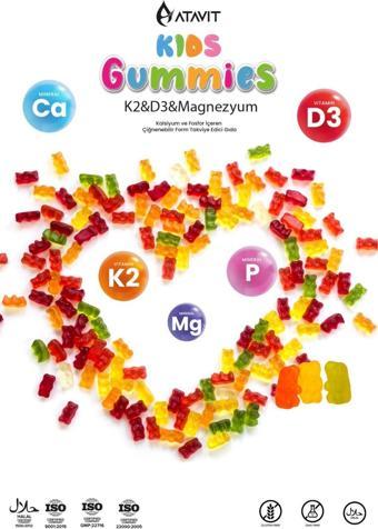 Atavit D3 K2 Magnezyum Kalsiyum Fosfor Gummıes Kids