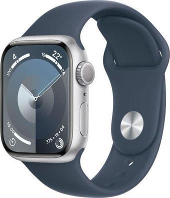 Apple Watch Series 9 Gps Mr9D3Tu/A 45 Mm Gümüş Rengi Alüminyum Kasa Ve Fırtına Mavisi Spor Kordon