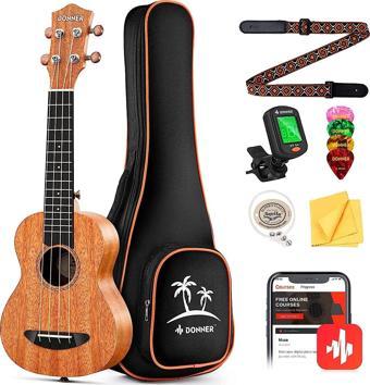 Donner Maun Tenor Ukulele Professional Tenor Ukelele Başlancıç Seti (Natural)