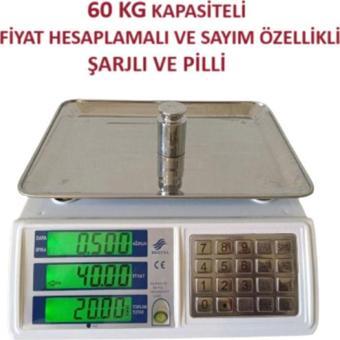 Bozyel 60 Kg Kapasiteli - Profesyonel Tartı - Fiyat Hesaplamalı - Büyük Akülü Terazi