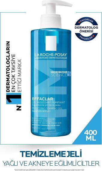 La Roche-Posay Effaclar Jel Yağlı, Akne /Sivilceye Eğilimli Ciltler için Yüz Temizleme Jeli 400ml