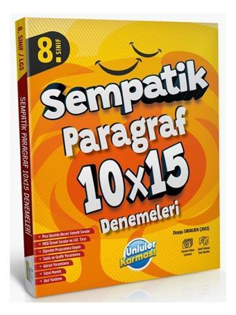 Ünlüler 8. Sınıf Sempatik Paragraf 10x15 Deneme Ünlüler Yayınları - Ünlüler Karması Yayınları