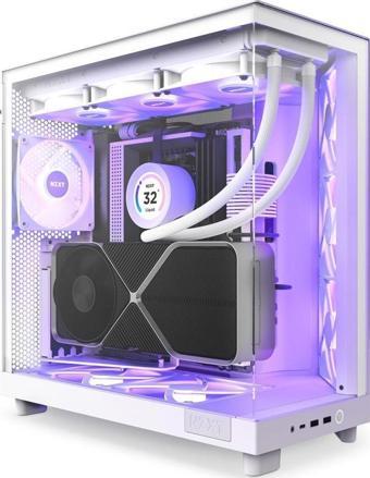 NZXT H6 Flow RGB Tempered Glass White USB 3.2 ATX Mid Tower Kasa