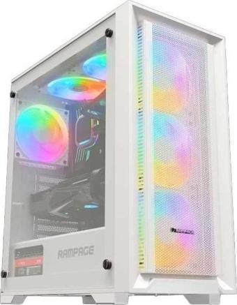 Rampage VOYAGER 750W 80+ BRONZE Beyaz 4*RGB Auto Fan ATX Mid-T Gaming Oyuncu Kasası