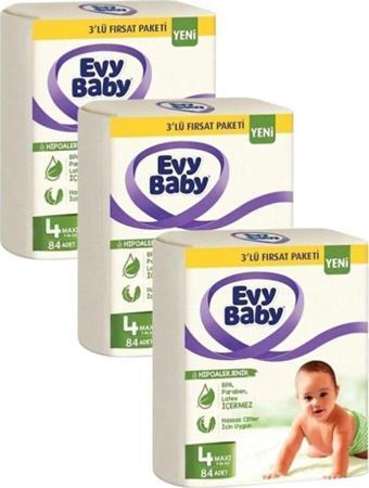 Evy Baby Bebek Bezi 4 Beden 3'lü Fırsat Paketi 7-14 Kg Maxi 252 Adet