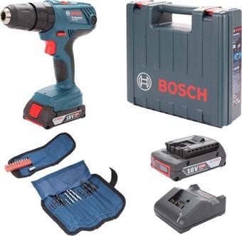 Bosch Gsb 180-li 2x2.0ah Çift Akülü Darbeli Matkap Ve Vidalama + 23 Parça Set