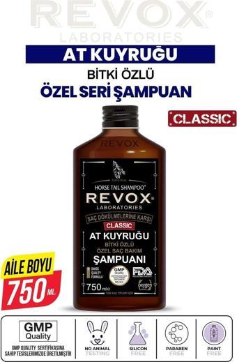 Revox At Kuyruğu Bitki Özlü Saç Dökülme Karşıtı, Hızlı Uzama Etkili Şampuan Büyük Boy / 750 ml