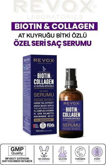 Revox Biotin & Collagen + At Kuyruğu Bitki Özlü Saç Bakım Serumu