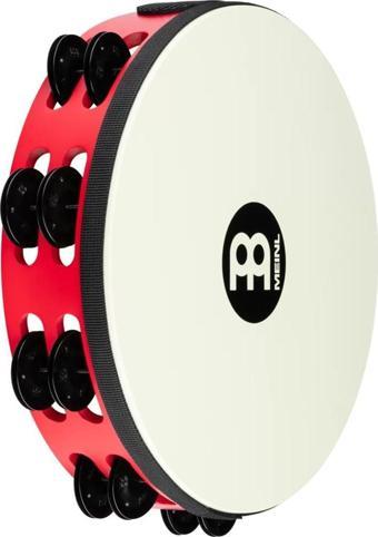 Meinl TAH2BK-R-TF Traditional Wood Frame Steel Jingles 2 Rows 10" Tamburin (Kırmızı)