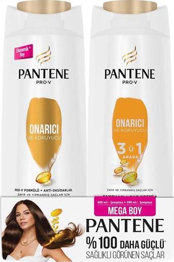 Pantene Pro-V Onarıcı ve Koruyucu Şampuan 600 ml + 3ü1 Arada Şampuan 350 ml