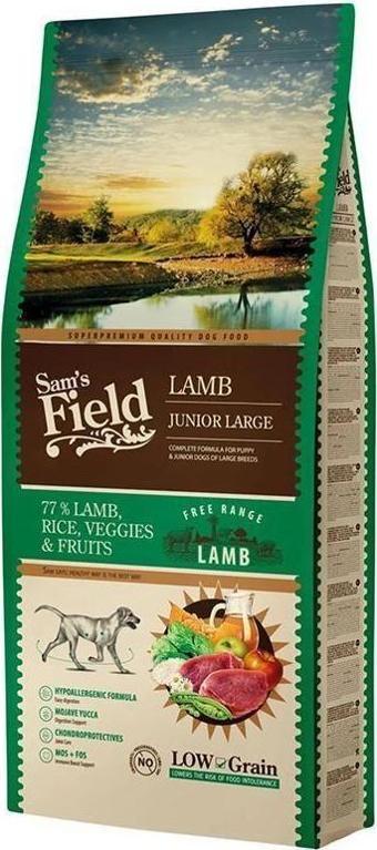 Sam's Field Junior Hypo-Allergenic Kuzu Etli Düşük Tahıllı Büyük Irk Yavru Köpek Maması 13 kg