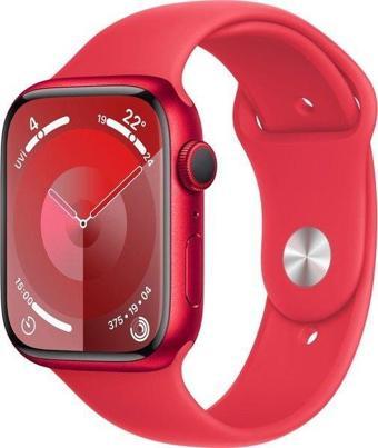 Apple Watch Series 9 Gps 45 Mm Alüminyum Kasa Ve Kırmızı Spor Kordon Akıllı Saat