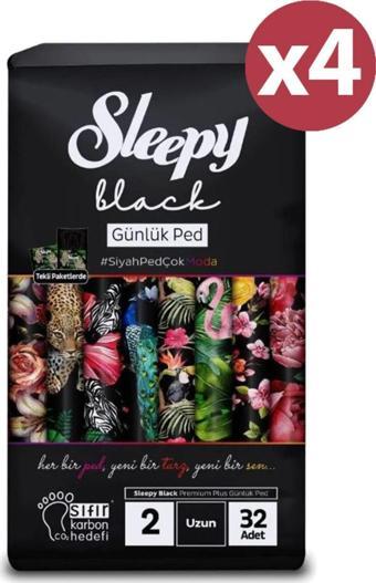 Sleepy Black Premium Plus Günlük Ped Uzun 128 Adet