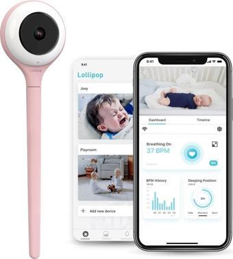 Lollipop Bebek Monitörü - Gerçek Ağlama Algılamalı - Pembe