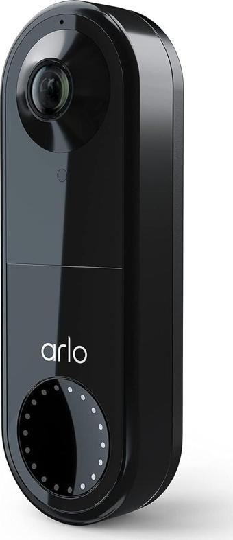 Arlo Essential Kablolu Görüntülü Kapı Zili - HD 180 Görüş, Siyah