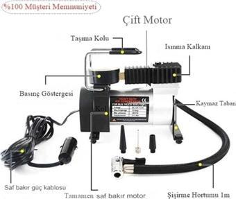 Sebura Oto Araç Profesyonel Hava Pompası Lastik Şişirme Pompası Kompresör Mini Taşınabilir Kompresör