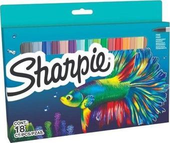 Sharpie Fine Permanent Markör 18Li Kutu- Balık