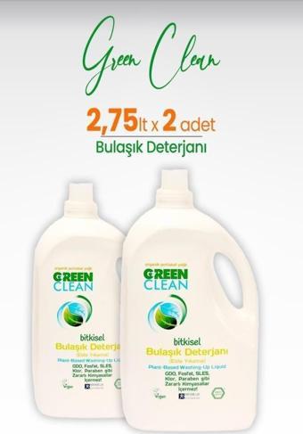 Green Clean Bitkisel Bulaşık Deterjanı 2,75 Lt X 2 Adet