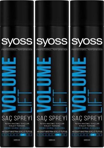 Syoss Saç Spreyi Volume Lift 400ml X3