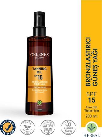 Celenes Herbal Bronzlaştırıcı Güneş Yağı Spf 15 200 ml