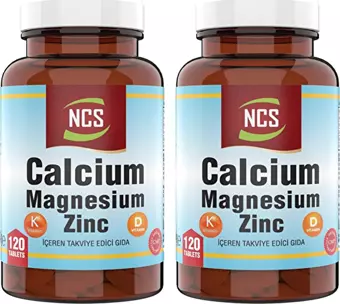 Ncs Kalsiyum Magnezyum Çinko Vitamin D K 120 Tablet 2 Kutu