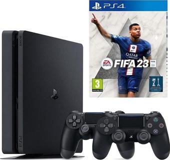 Sony Playstation 4 Slim + 2.Dualshock + PS4 Fifa 23