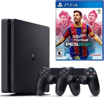 Sony Playstation 4 Slim 500 GB+ 2.Dualshock + PS4 Pes 2021