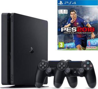 Sony PS4 Slim 500 GB Oyun Konsolu + 2. Kol + Pes 2018-Türkçe Menü