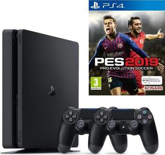 Sony PS4 Slim 500 GB Oyun Konsolu + 2. PS4 Kol + PS4 Pes 19