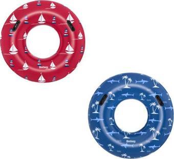 Bestway Palmiye Ağaçlı Tutmaçlı Mavi Renk Simit 119 Cm