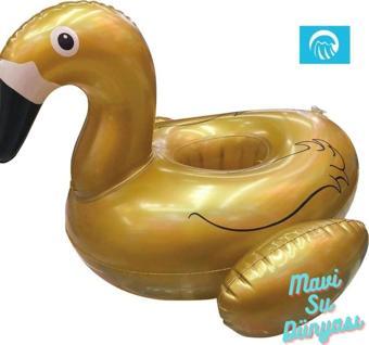 Mavisudünyası Şişme Deniz Bardaklık, Havuz Bardaklık Gold Renk Flamingo- Mavi Su Dünyası