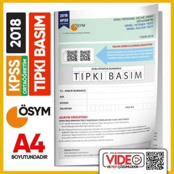 KPSS Ortaöğretim/Lise 2018 ÖSYM Tıpkı Basım Türkiye Geneli Dijital Çözümlü Çıkmış Soru Kitapçığı - İnformal Yayınları