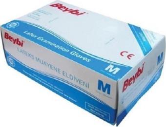 Beybi Muayene Eldiven Medium Pudralı Lateks 100lü Paket