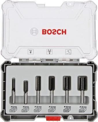 Bosch Karışık Freze Ucu Seti Şaftlı Profesyonel 6'lı 8 mm