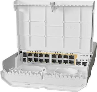 MikroTik netPower 16P CRS318-16P-2S+OUT Dış Mekan PoE+ Switch