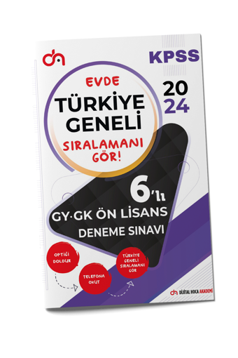 Dijital Hoca Akademi 2024 KPSS Ön Lisans Genel Yetenek Genel Kültür Türkiye Geneli PDF Çözümlü 6'lı Deneme - Dijital Hoca Akademi