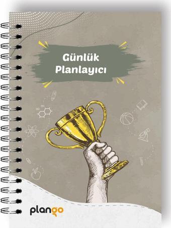 Gri Kupa Günlük Planlayıcı Defter - Daily Planner - Ders Çalışma Planlayıcı Defteri - Planlama Defte