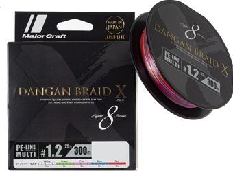 Major Craft Dangan Braid X 8X İp Misina PE 1.2 0.16mm 25lb/11.34kg 300mt Multi