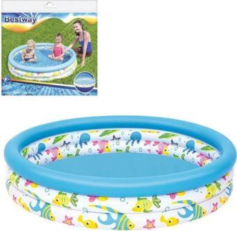 Bestway Su Pompalı 51009, 3 Boğum Desenli Çocuk Havuzu, 122x25 cm
