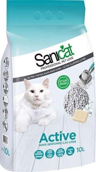 Sanicat Active Marsilya Sabunlu Topaklaşan Kedi Kumu İnce 10 Lt