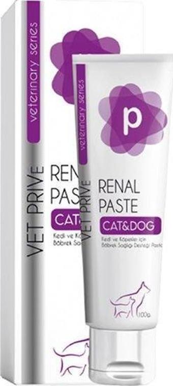 Vet Prive Veterinary Renal Paste Kedi ve Köpekler için Böbrek Sağlığı Destekleyici Malt Macun 100 Gr