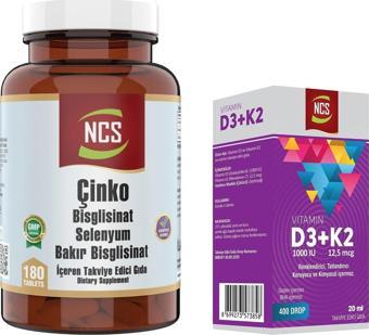 Ncs Çinko Selenyum Bakır 180 Tablet   Vitamin D3 K2 Damla