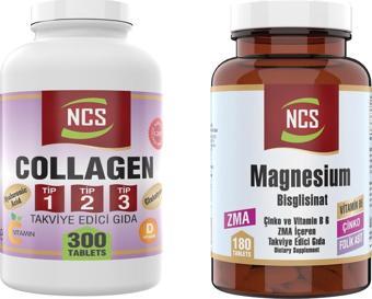 Ncs Collagen Type 1-2-3   Zma Magnezyum Bisglisinat Magnesium 180 Tablet Çinko Vitamin B6 Folic Acid