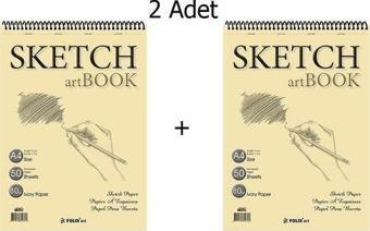 Etika Eskiz Defteri A4 50 Yaprak Spiralli Ivory Sketchbook 90 gr 2'li