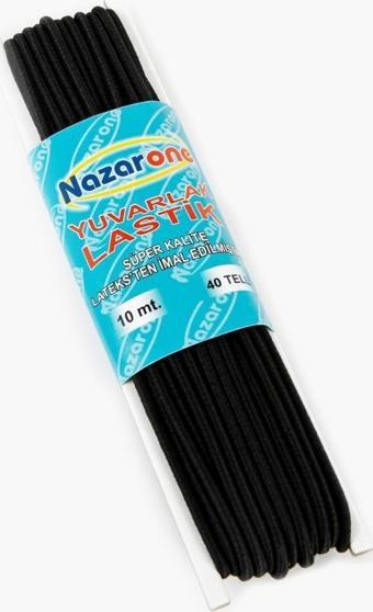 Nazarone Yuvarlak Lastik 10 mt Siyah