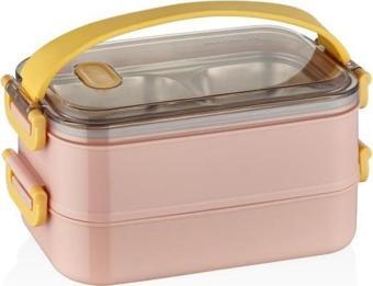 Vagon Çelik Lunch Box 1400 Ml VGN-363 PEMBE