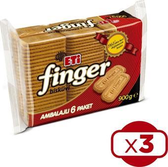 Eti Finger Bisküvi 900 gr 3 lü