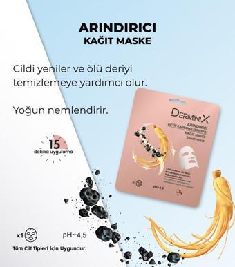 Derminix Arındırıcı Kağıt Maske Aktif Karbon ve Zencefil