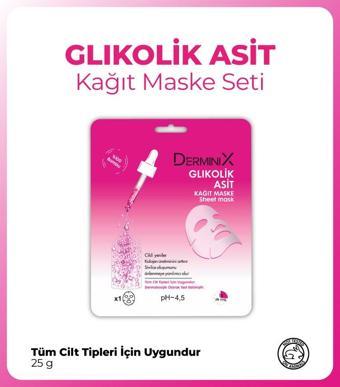 Derminix Glikolik Asit Gözenek Sıkılaştırıcı ve Sivilce İzi Giderici Yüz Kağıt Maskesi